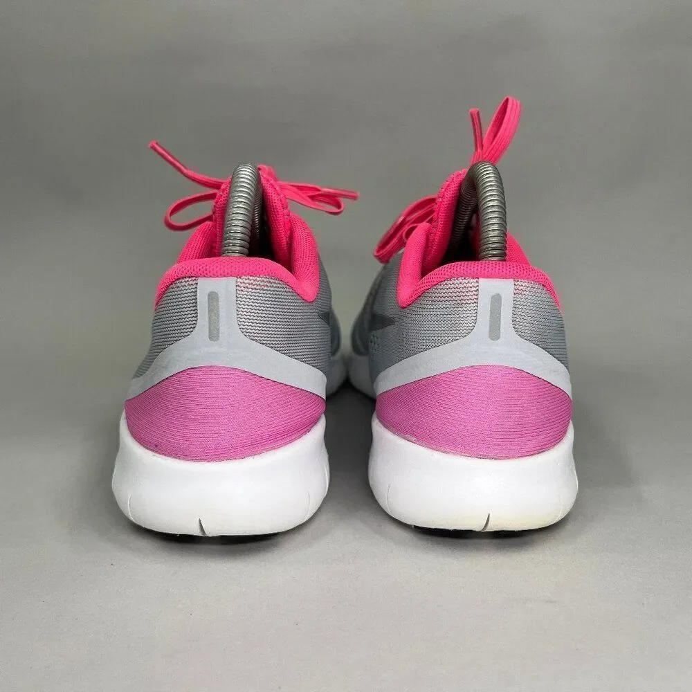 Nike Free RN Running Shoes Girls 7 Grey Pink Athletic Run Training Sneakers‎
